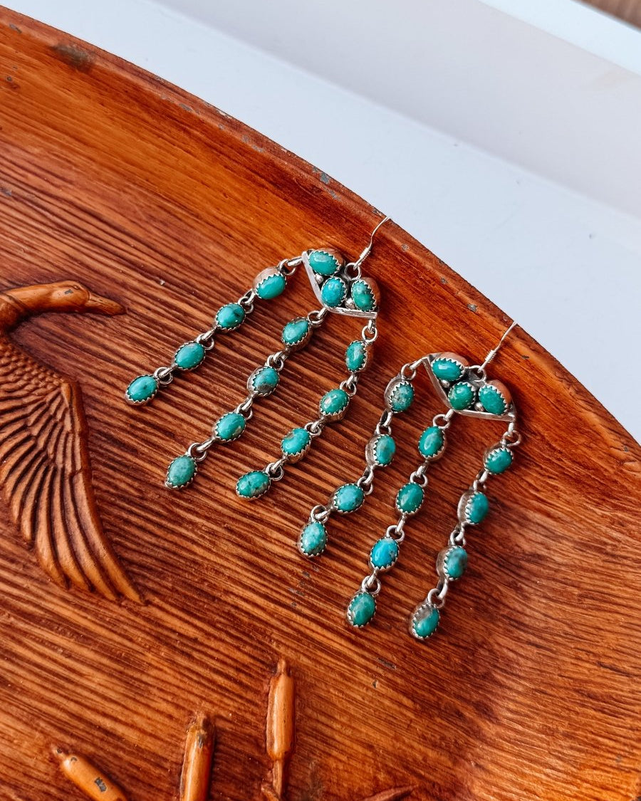 Progreso Waterfall Dangle Turquoise Earrings - Horseshoe J & Co.