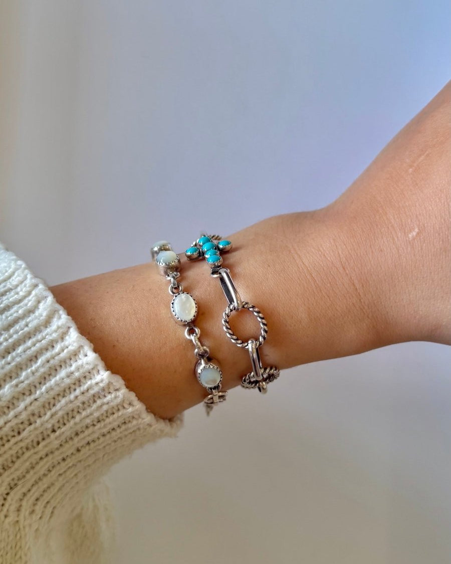Ranchester Turquoise Cross Link Bracelet - Horseshoe J & Co.