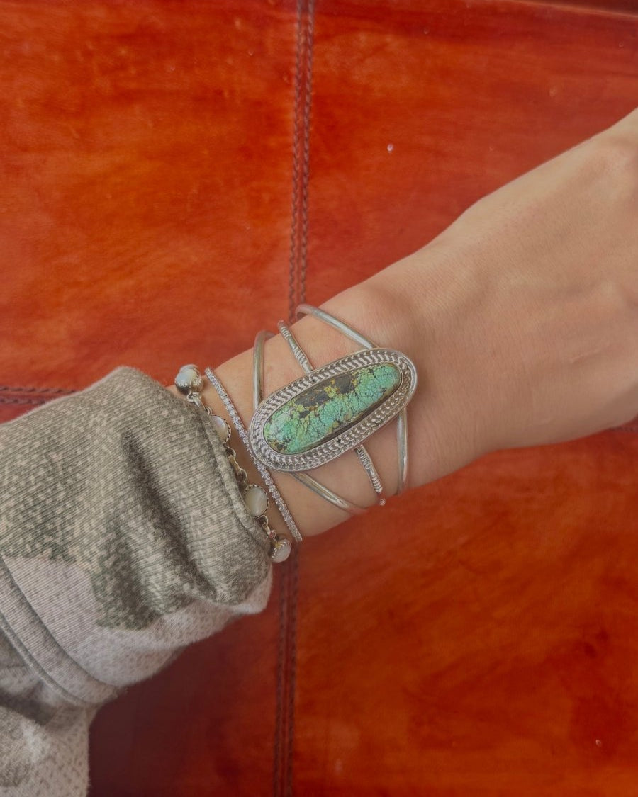 Rangely Black Jack Turquoise Cuff Bracelet - Horseshoe J & Co.