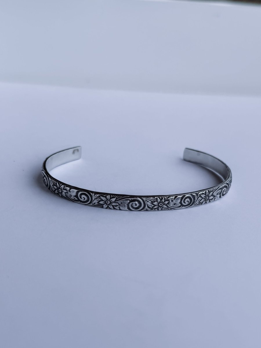 Rankin Silver Patterned Cuff - Horseshoe J & Co.