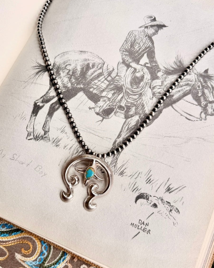 Richey Turquoise Naja Hook Pendant - Horseshoe J & Co.