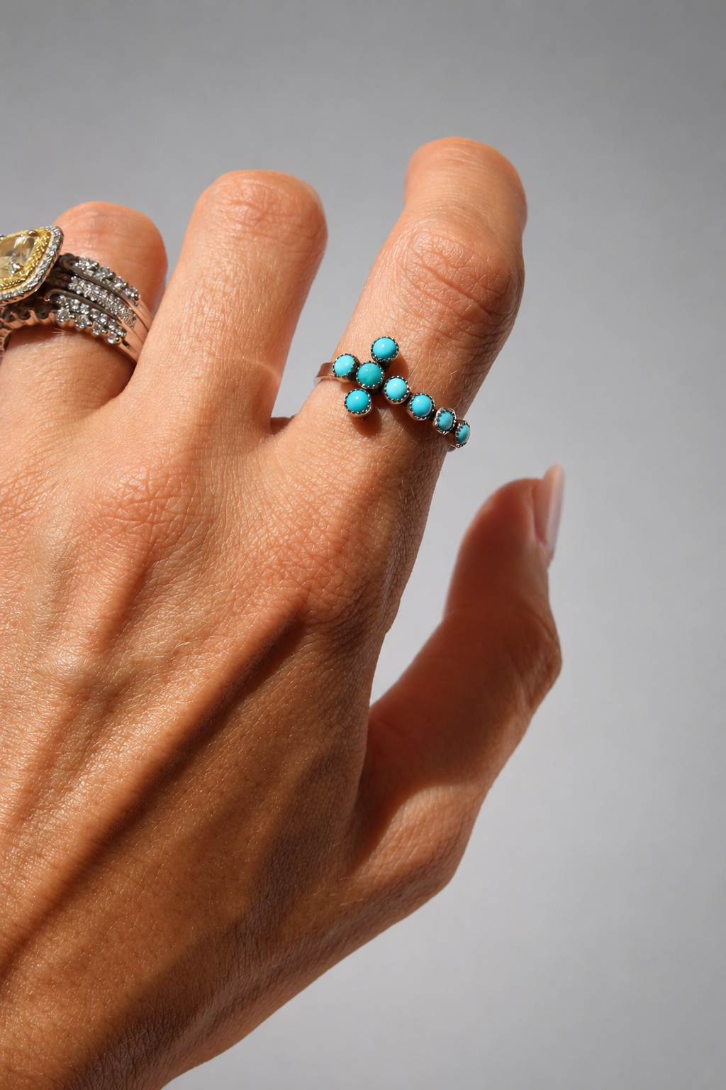 Rowlett Turquoise Cross Ring - Wooten's