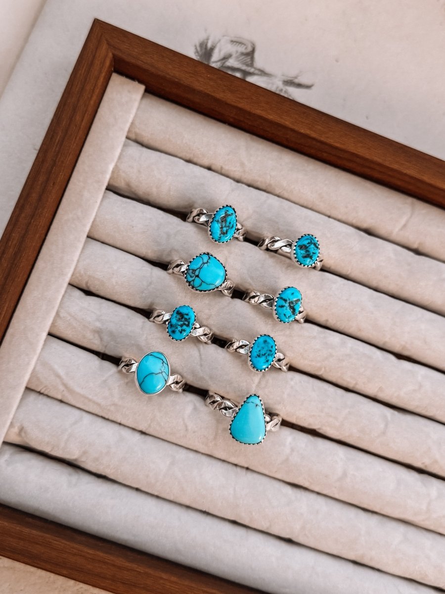 Rye Turquoise Twist Ring - Horseshoe J & Co.