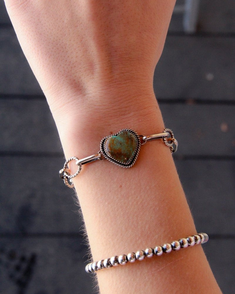 Sacate Turquoise Heart Link Bracelet - Wooten's