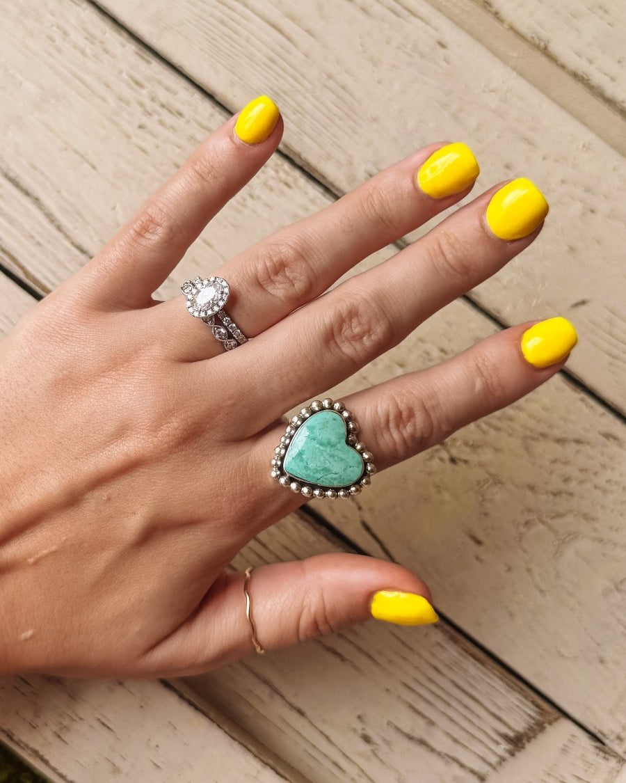 Sadler Turquoise Heart Ring - Horseshoe J & Co.
