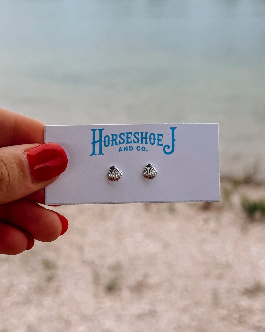 Sea Shell Stud Earrings - Horseshoe J & Co.