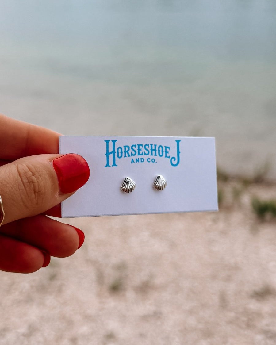 Sea Shell Stud Earrings - Horseshoe J & Co.