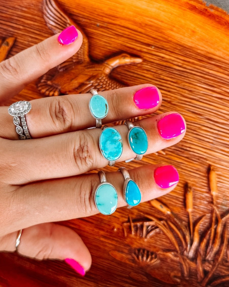 Seabrook Turquoise & Orange Spiny Rings - Horseshoe J & Co.