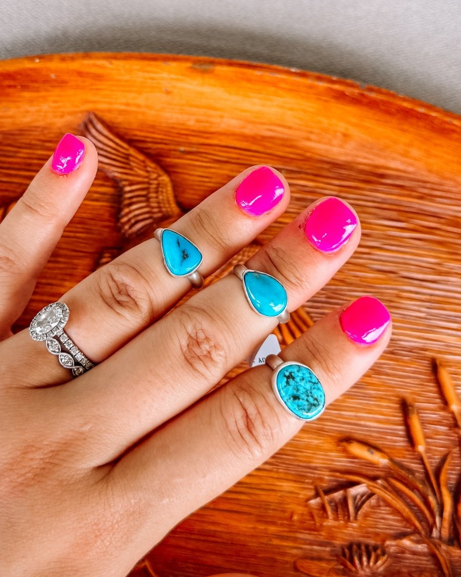 Seabrook Turquoise & Orange Spiny Rings - Horseshoe J & Co.