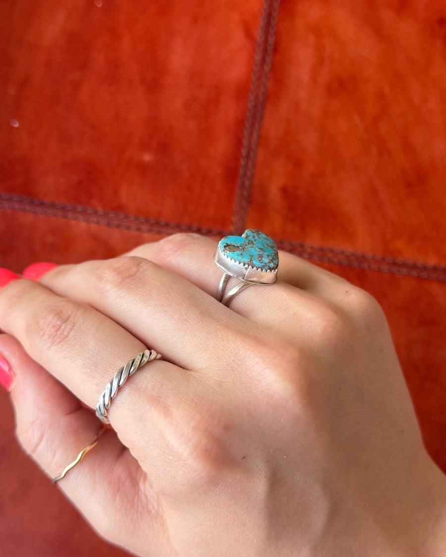 Seminoe Turquoise Heart Ring - Horseshoe J & Co.