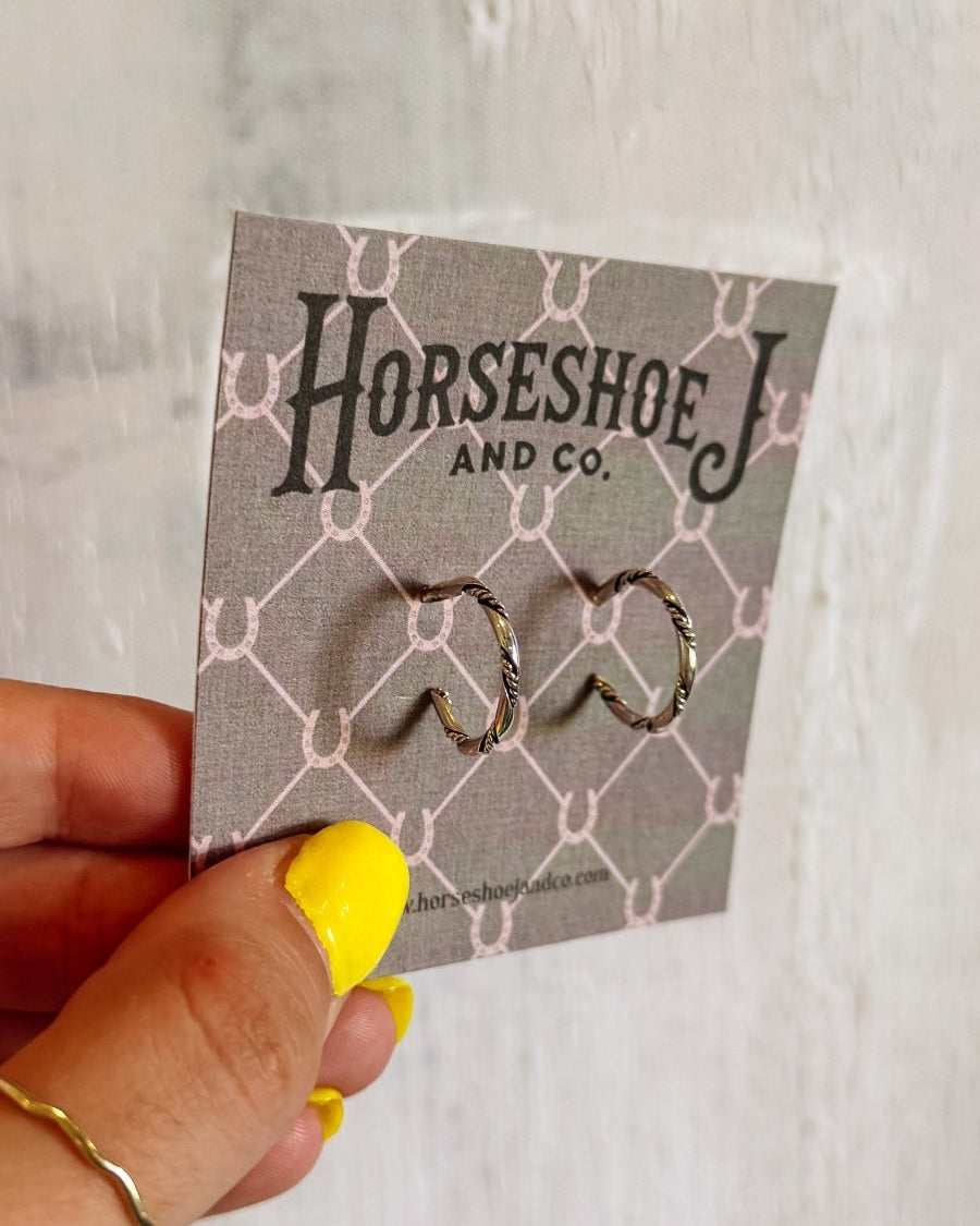 Sinclair Silver Hoops - Horseshoe J & Co.