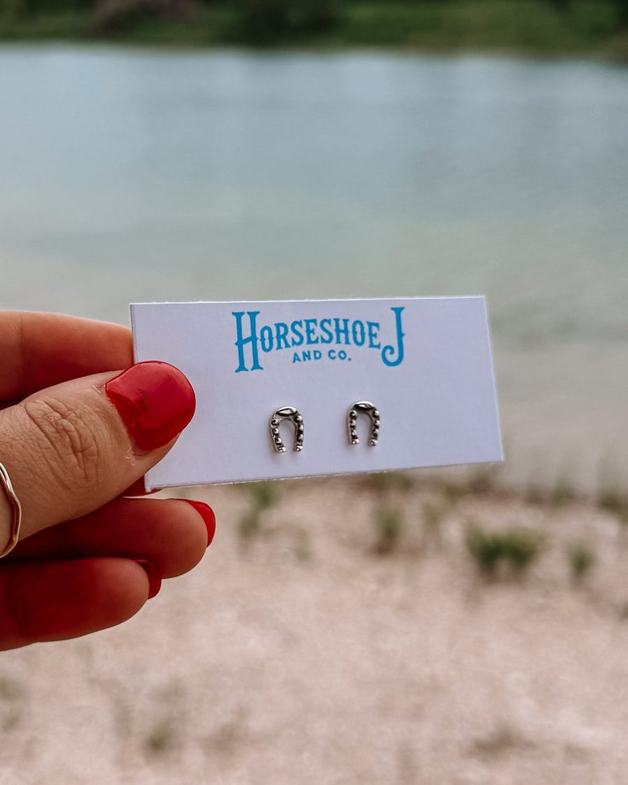 Small Horseshoe Stud Earrings - Horseshoe J & Co.