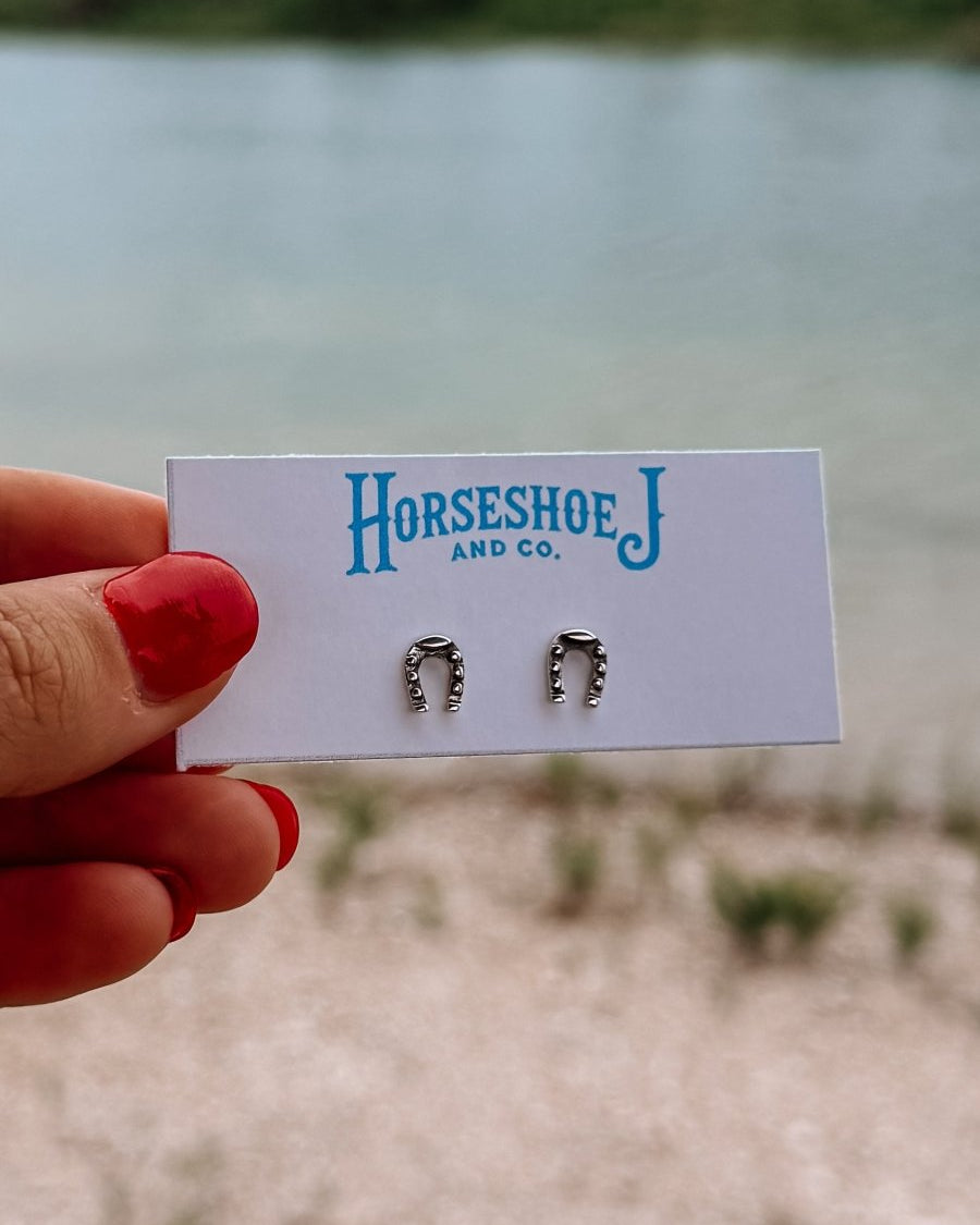 Small Horseshoe Stud Earrings - Horseshoe J & Co.