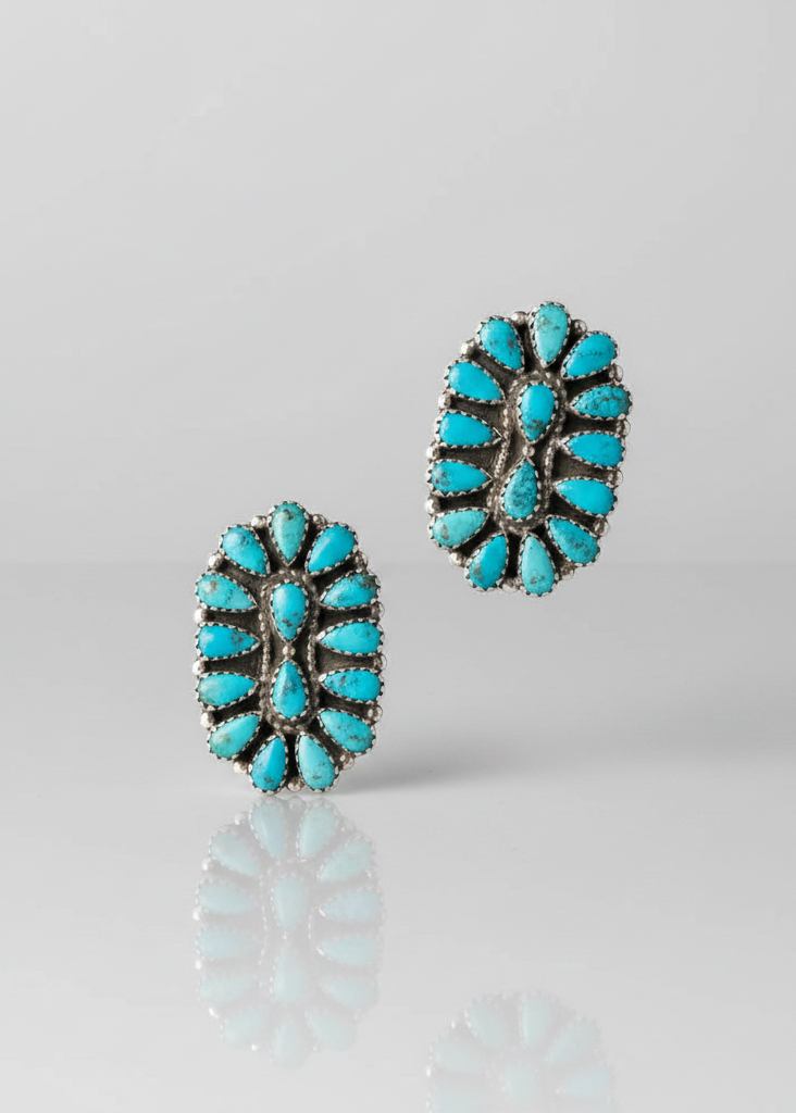 Snook Turquoise Cluster Earrings - Wooten's