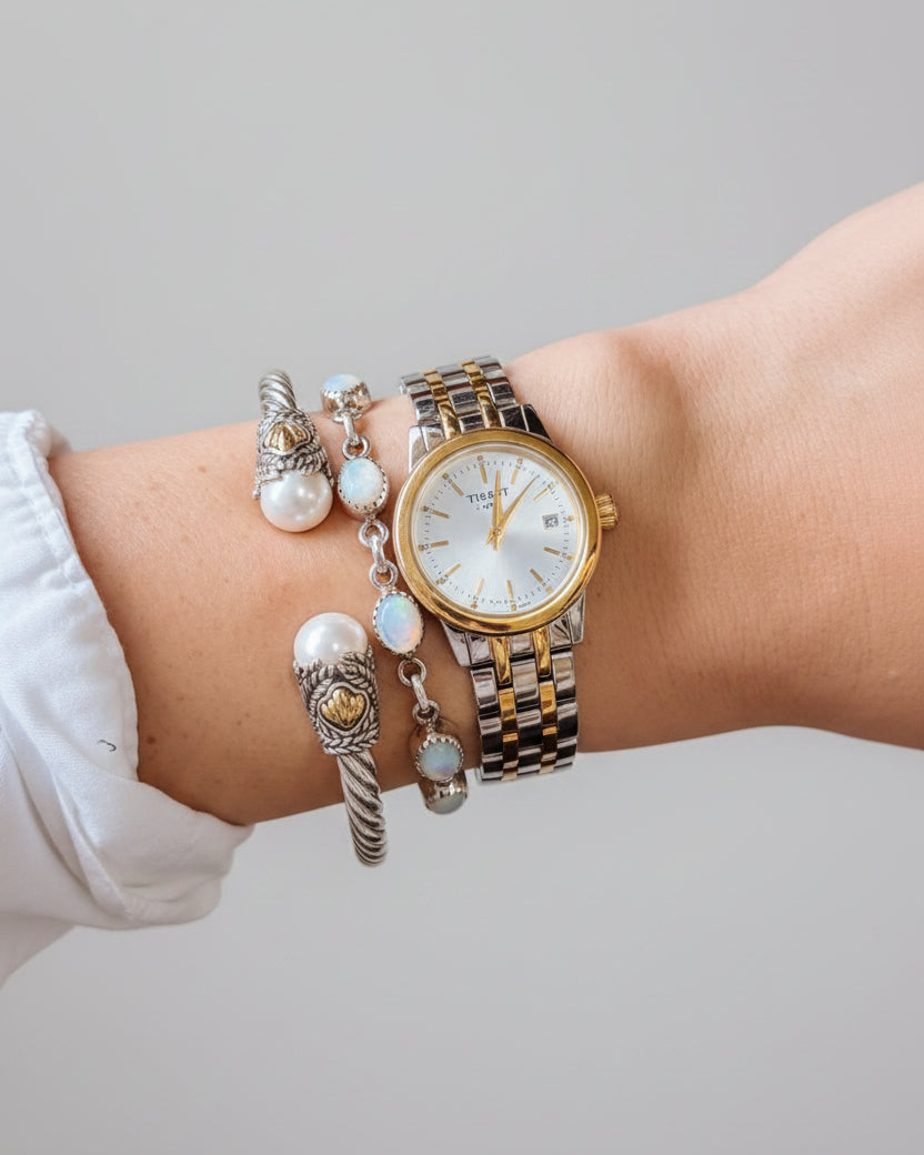 Spiffy Pearl Cable Bracelet - Wooten's