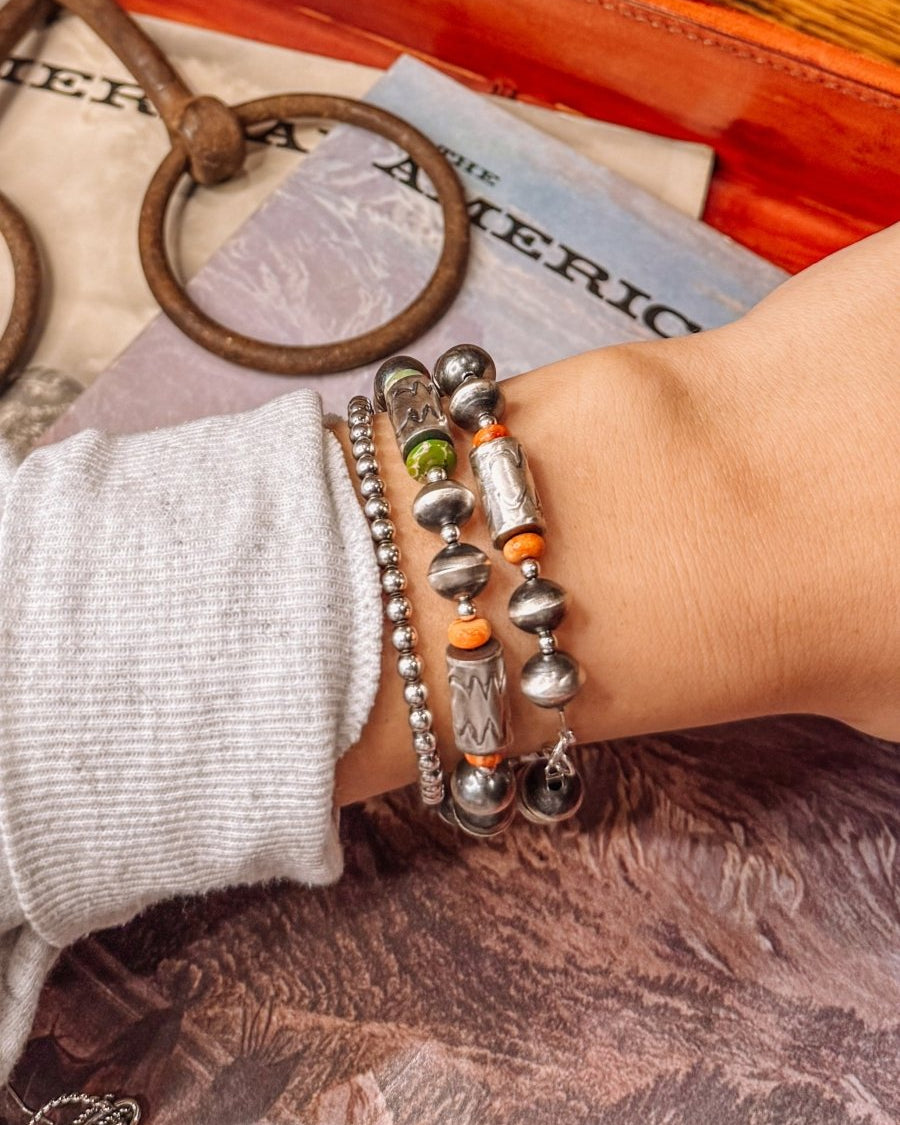 Stinnett Navajo Pearl & Stone Bracelets + Earrings Set - Horseshoe J & Co.