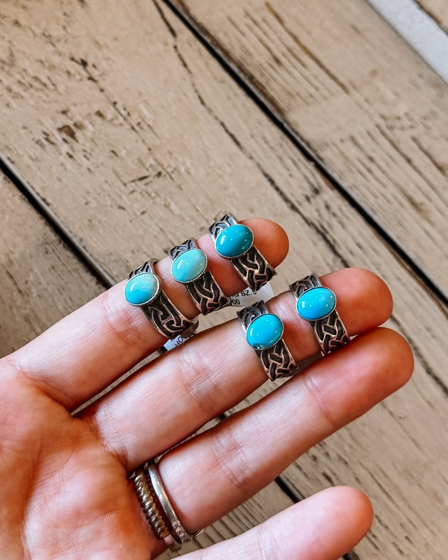 Stirrup Turquoise Ring - Horseshoe J & Co.