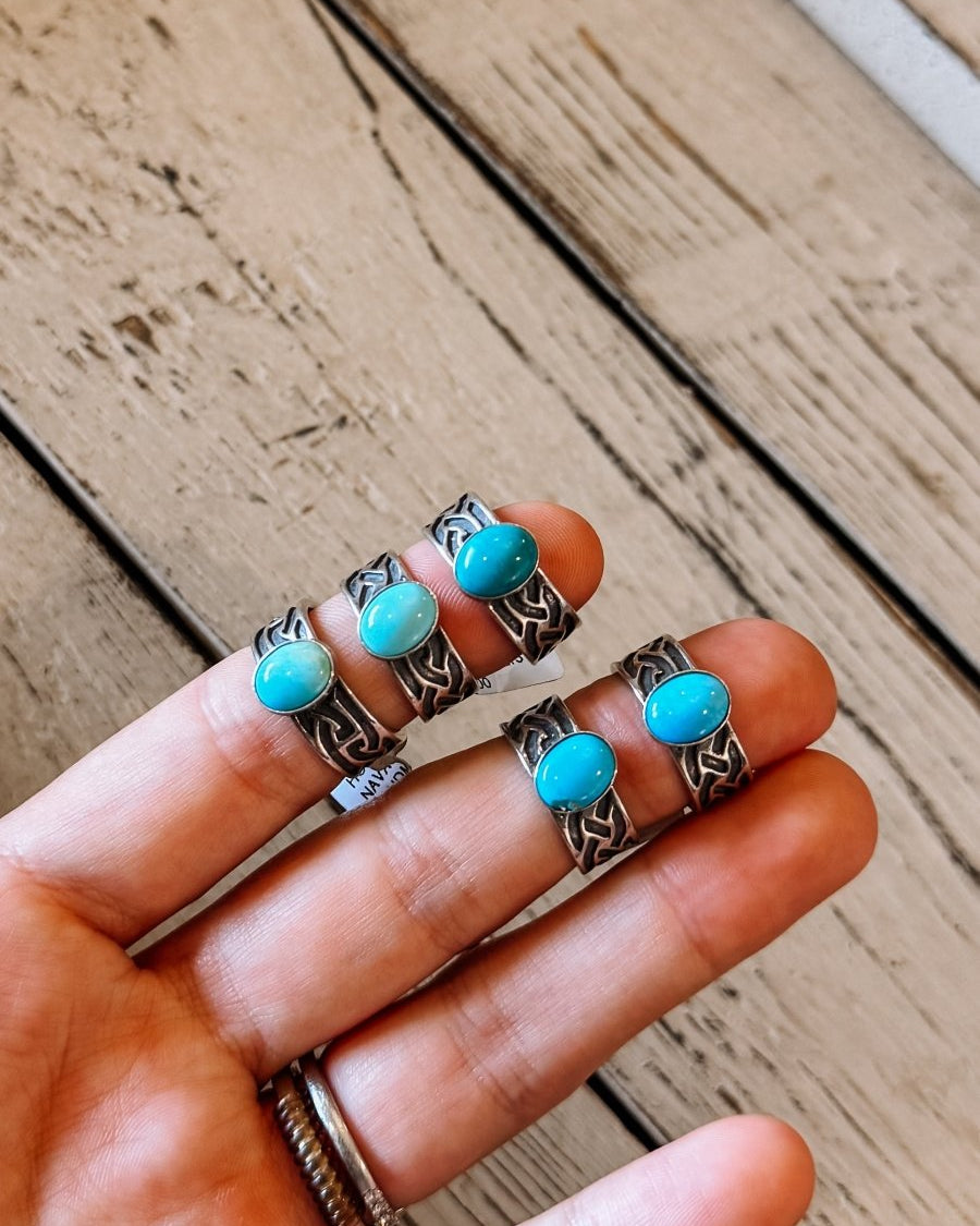 Stirrup Turquoise Ring - Horseshoe J & Co.