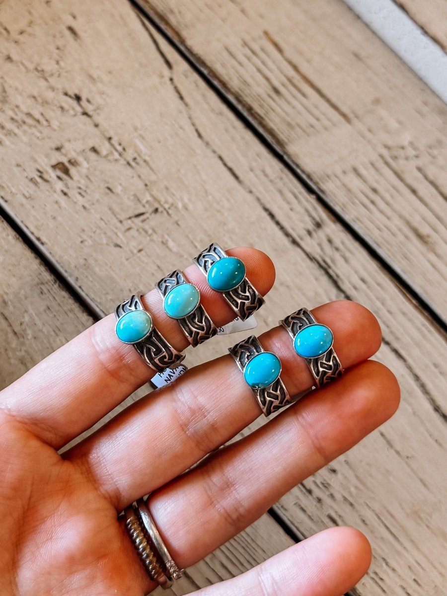 Stirrup Turquoise Ring - Horseshoe J & Co.