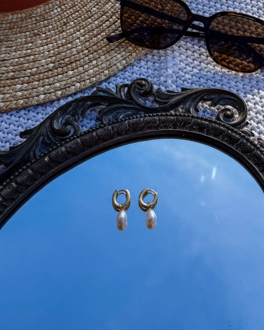 Sumatra Pearl Charm Earrings - Horseshoe J & Co.
