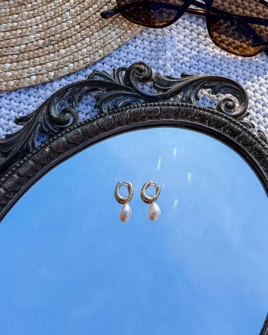 Sumatra Pearl Charm Earrings - Horseshoe J & Co.