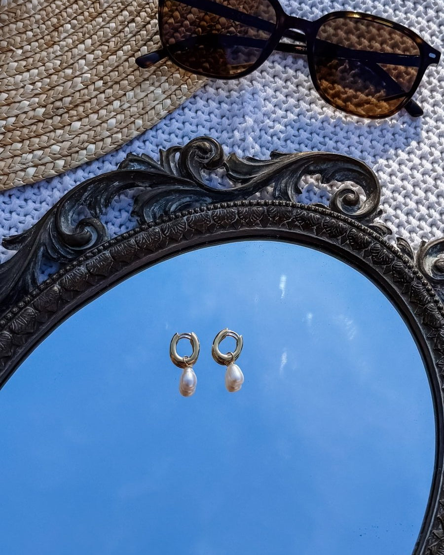 Sumatra Pearl Charm Earrings - Horseshoe J & Co.