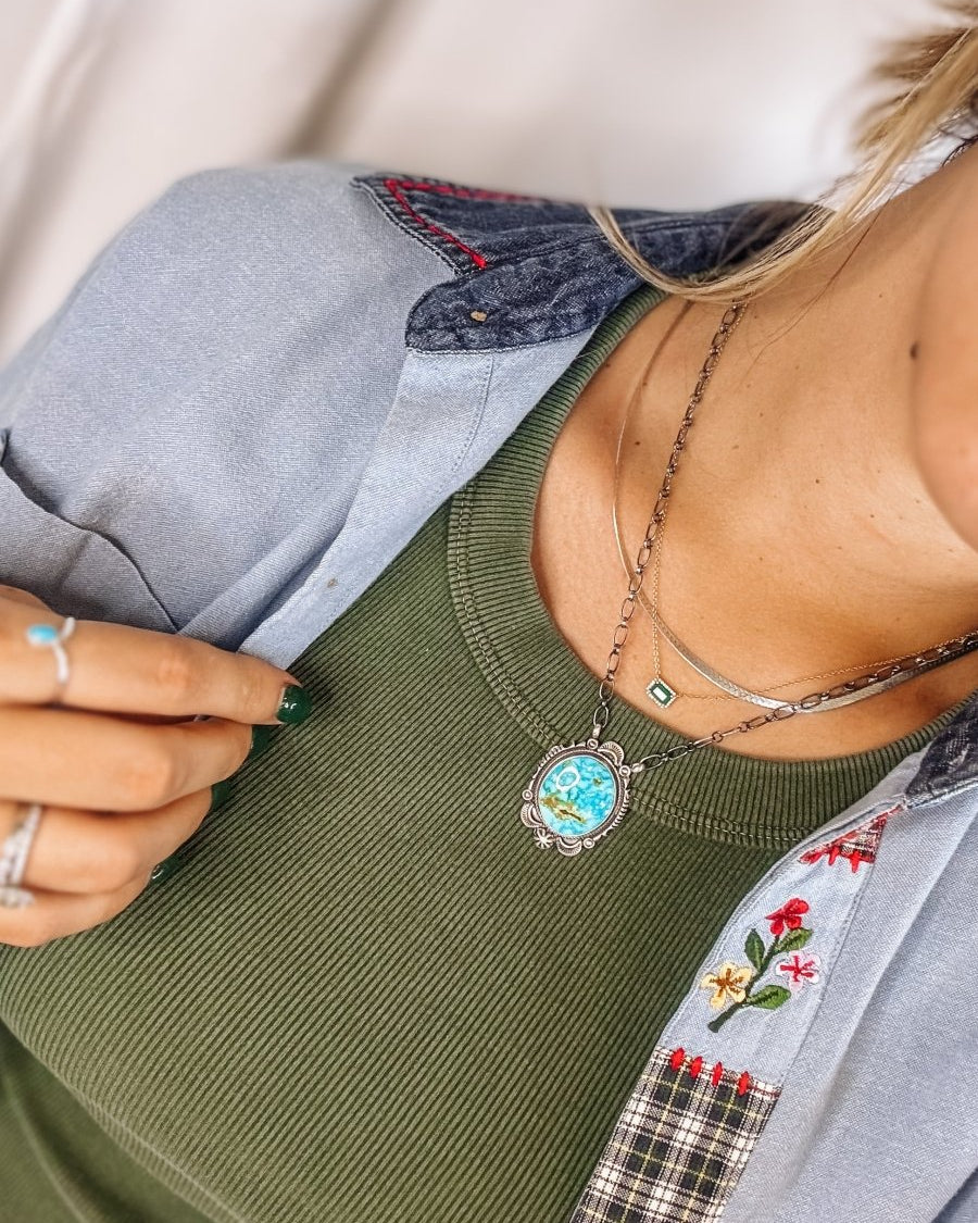 Sundown Sonoran Gold Turquoise Necklace - Horseshoe J & Co.