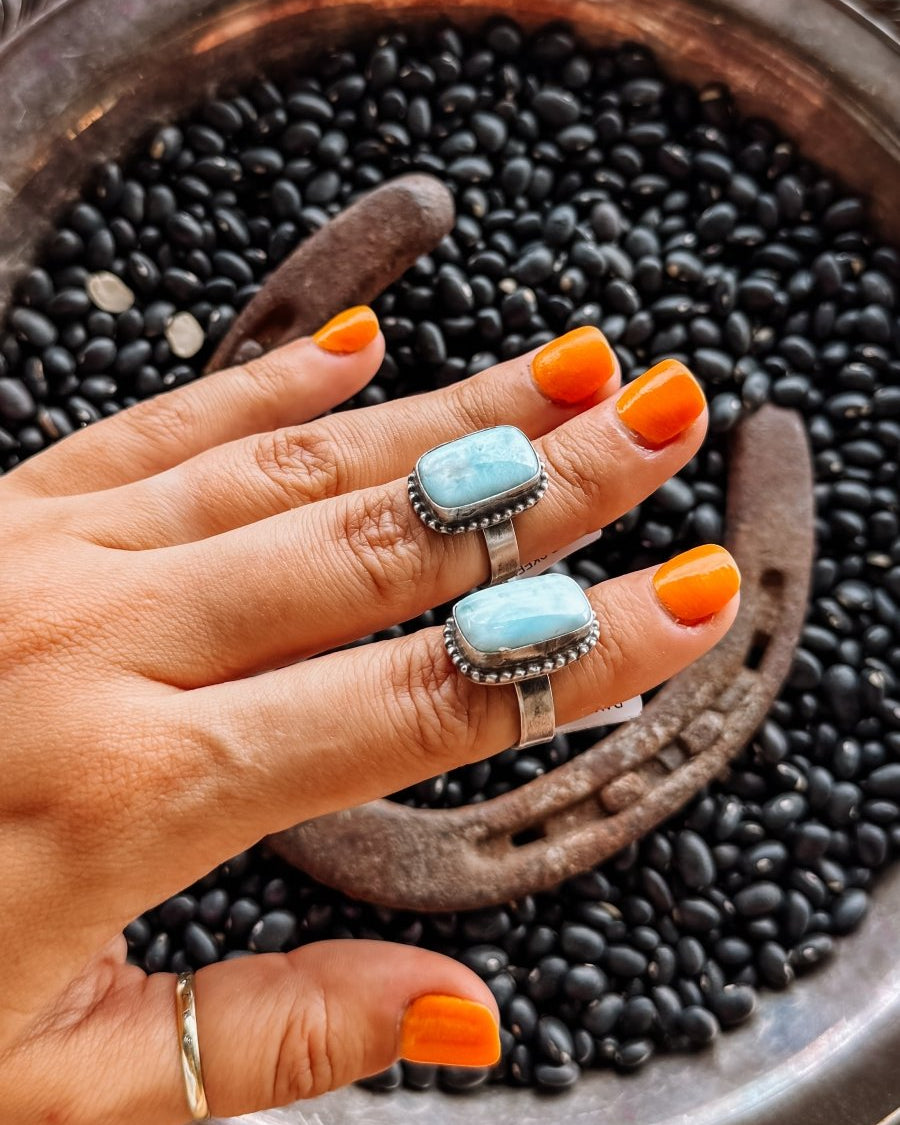 Tallow Larimar Ring - Horseshoe J & Co.