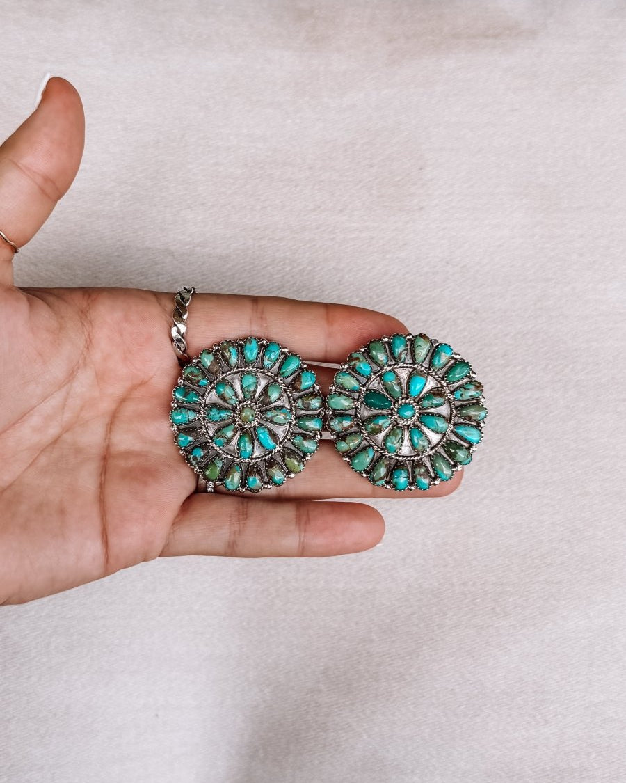 The Pine Turquoise Cluster Earrings - Horseshoe J & Co.