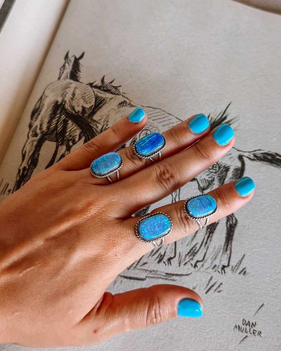 Thompson Blue Opal Ring - ring - Horseshoe J & Co.
