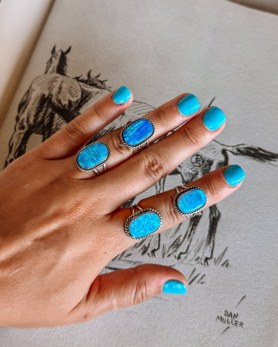 Thompson Blue Opal Ring - ring - Horseshoe J & Co.