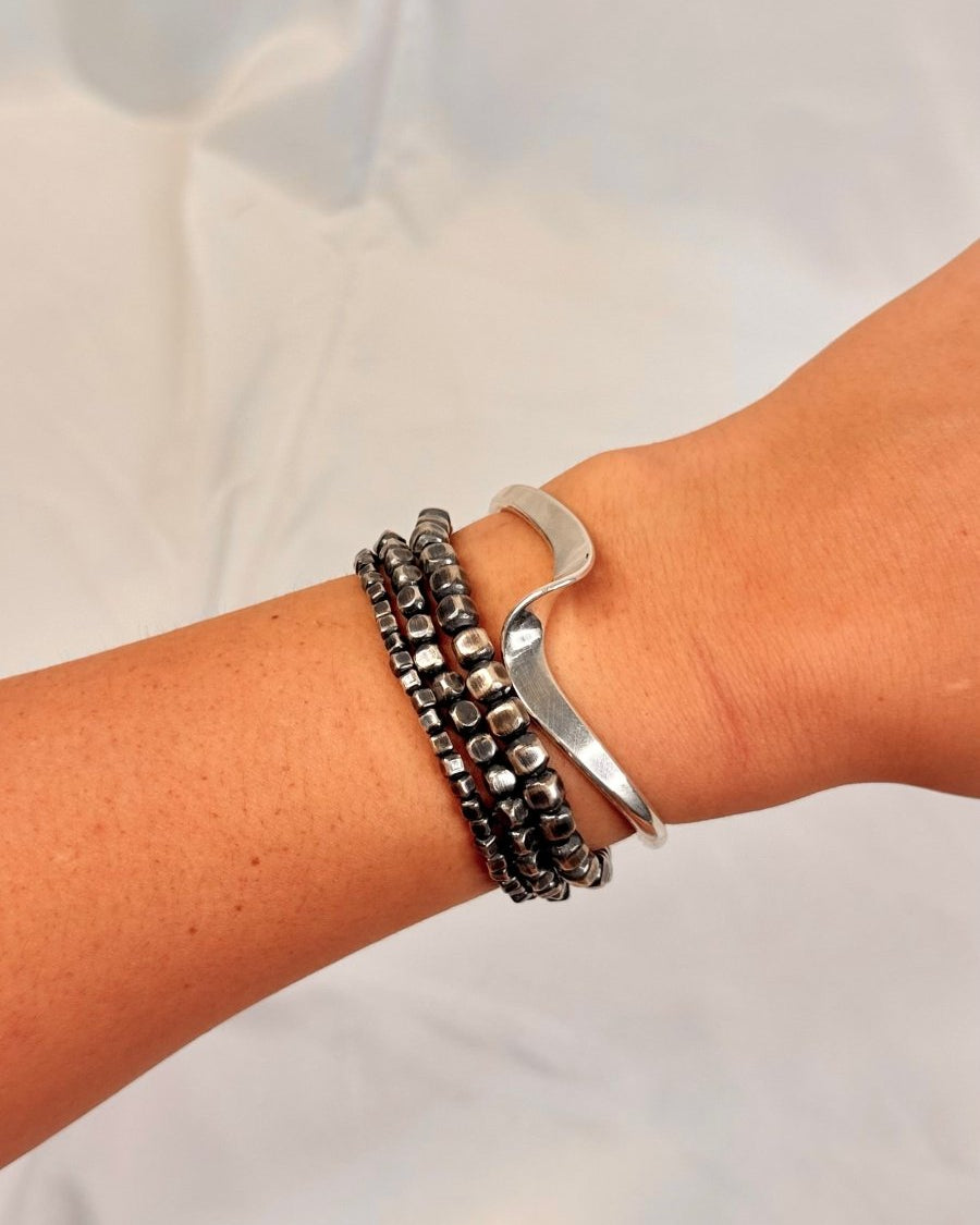 Tiptonville Silver Wave Cuff - Horseshoe J & Co.