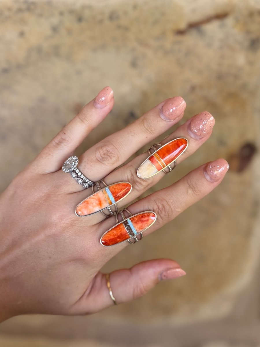 Tomball Mixed Stone Inlay Ring - Horseshoe J & Co.