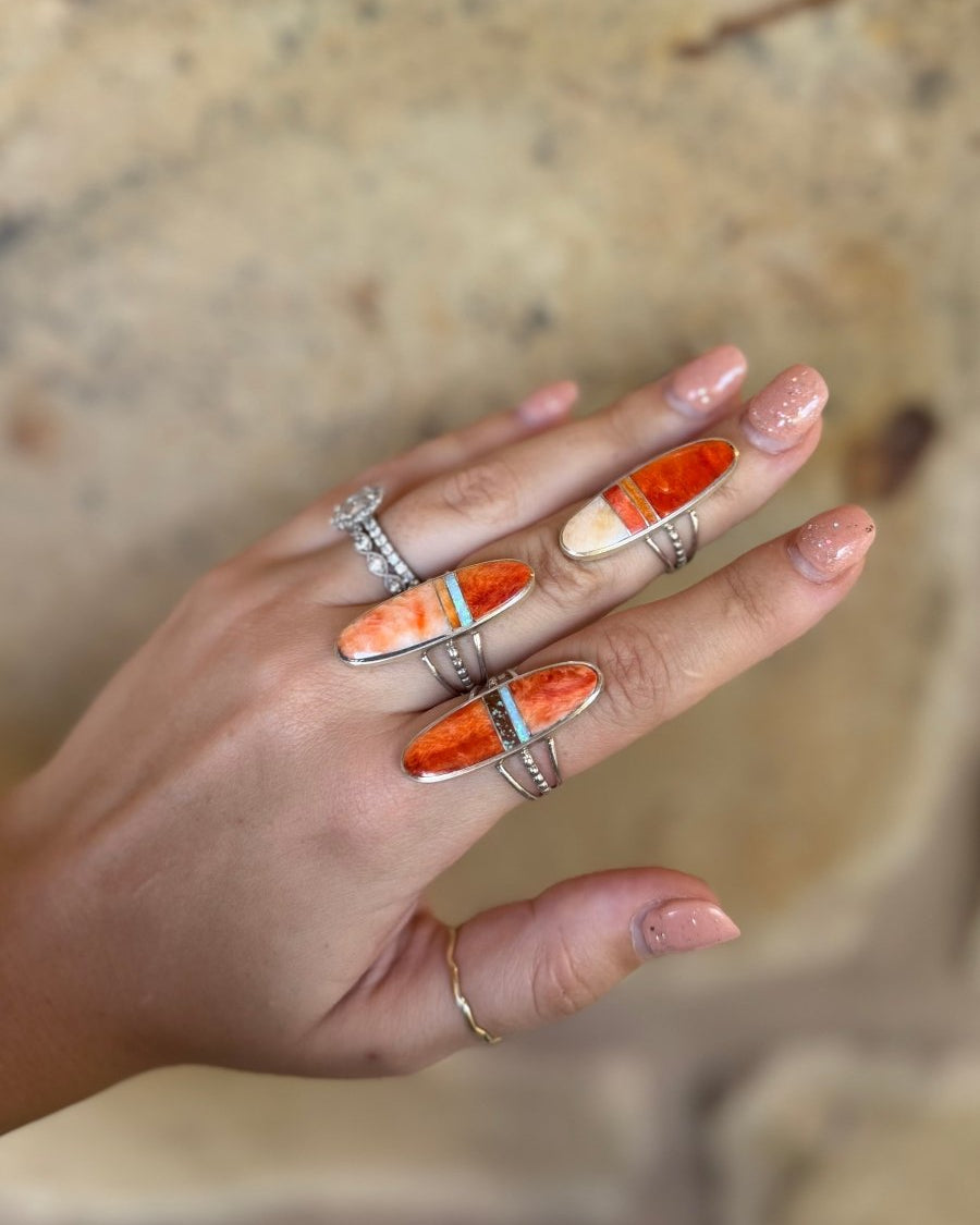 Tomball Mixed Stone Inlay Ring - Horseshoe J & Co.