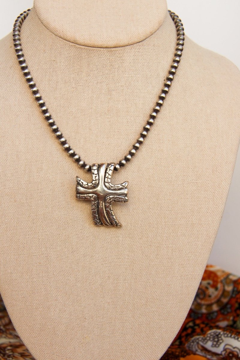 Topock Silver Cross Necklace Pendant - Horseshoe J & Co.