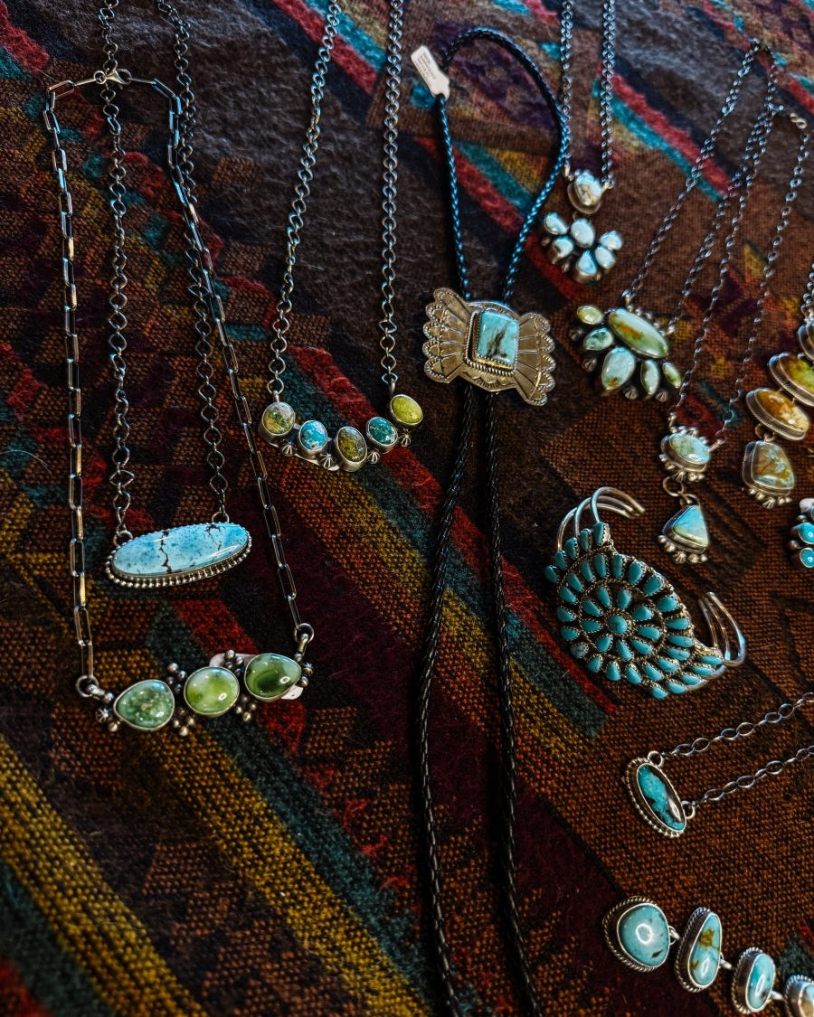 Turquoise Bolo Tie - Horseshoe J & Co.