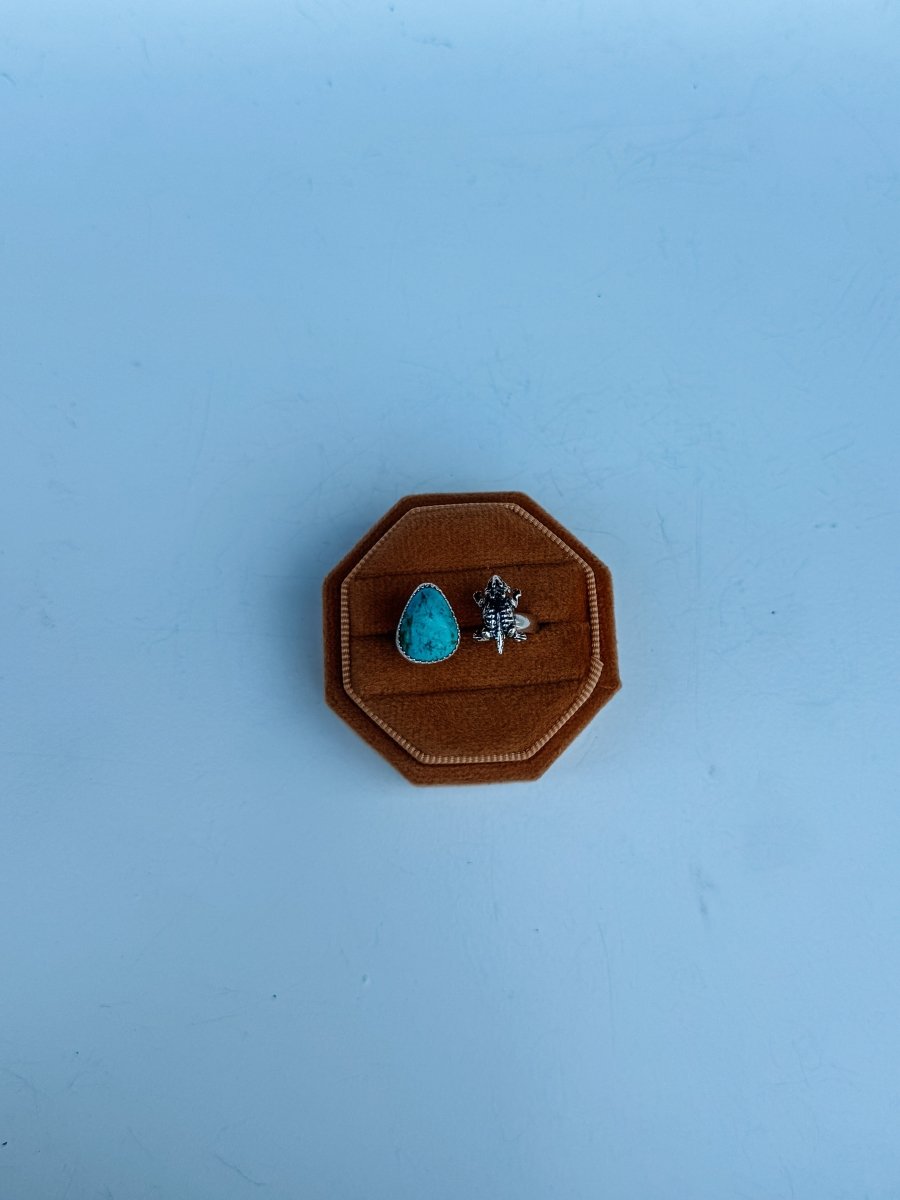 Turquoise Horned Frog Ring - Horseshoe J & Co.