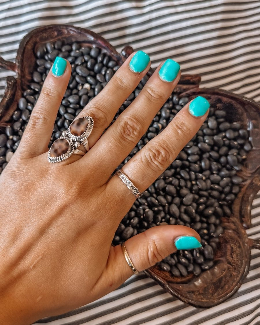 Unchained Silver Stamped Ring - Horseshoe J & Co.
