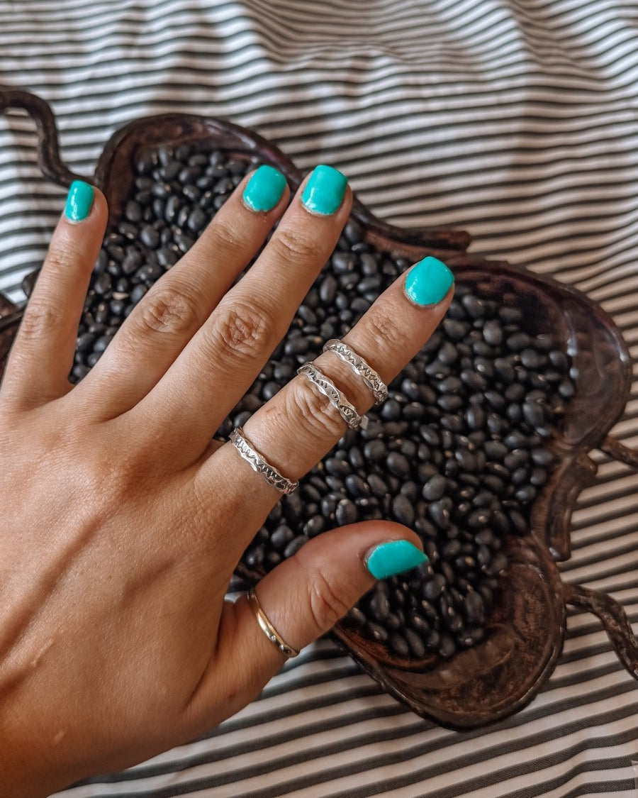 Unchained Silver Stamped Ring - Horseshoe J & Co.