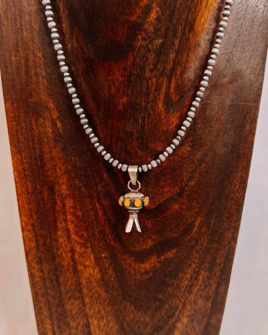 Vidor Orange Spiny Blossom Pendant - Horseshoe J & Co.