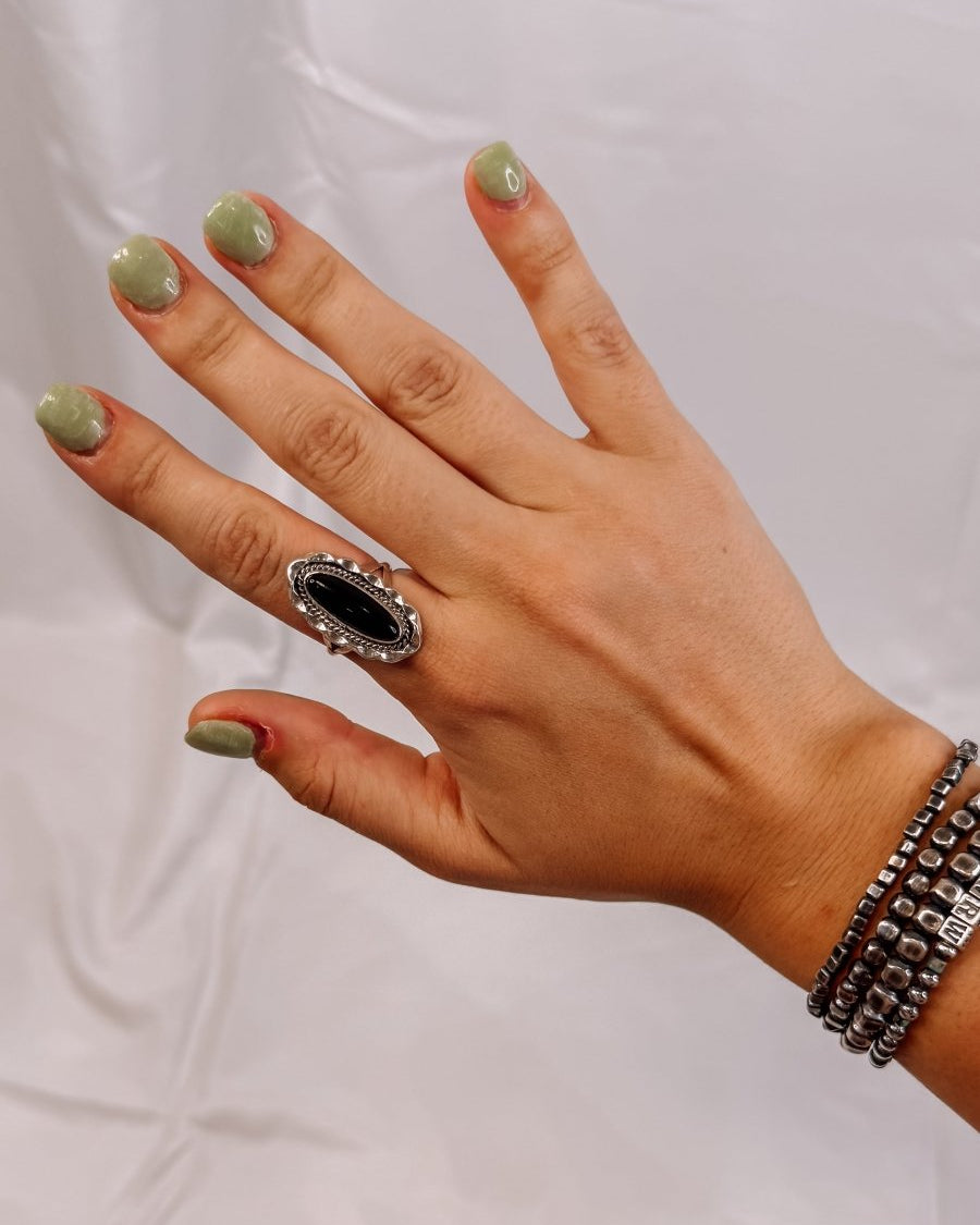 Waverly Black Onyx Ring - Horseshoe J & Co.