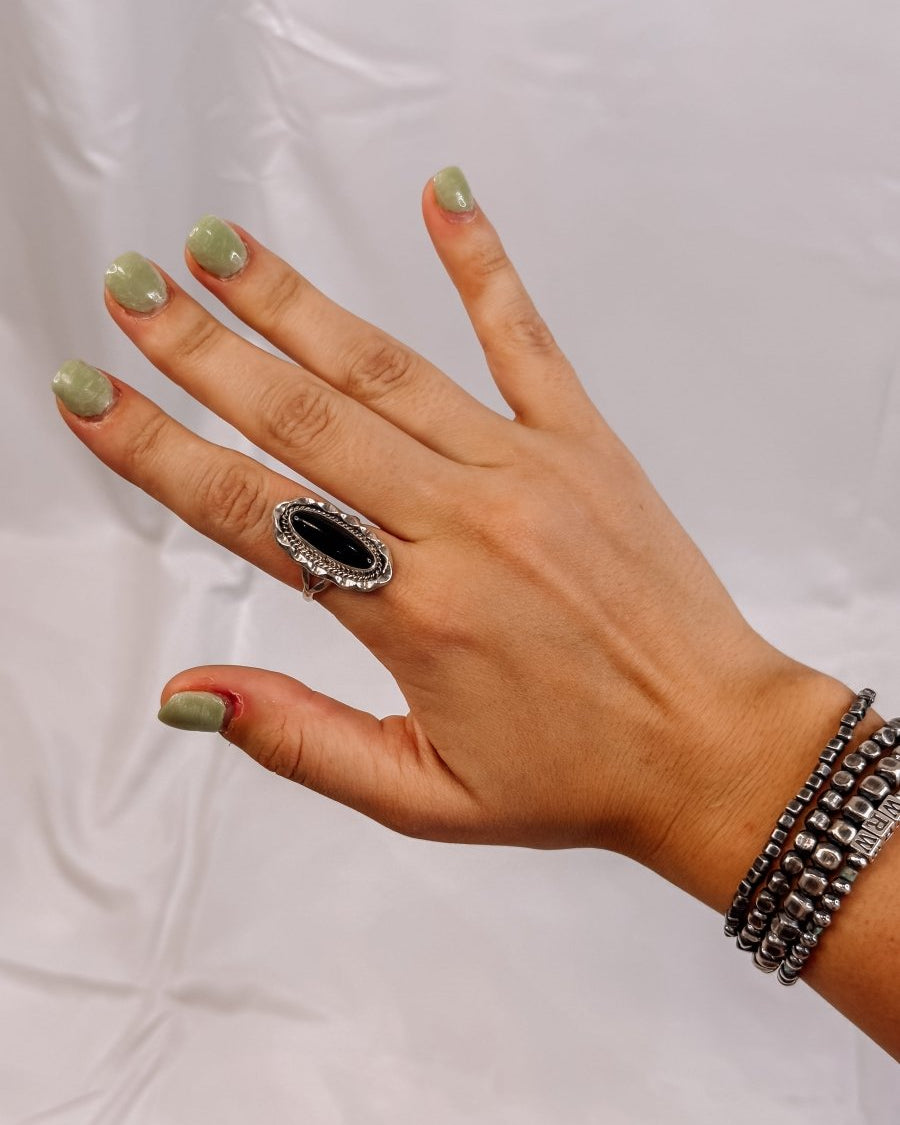 Waverly Black Onyx Ring - Horseshoe J & Co.