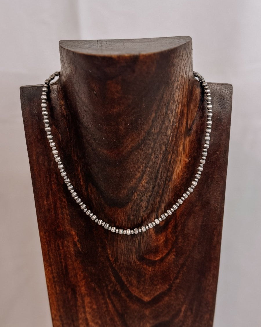 Wilson Textured Sterling Silver Pearl Necklace - Wooten's
