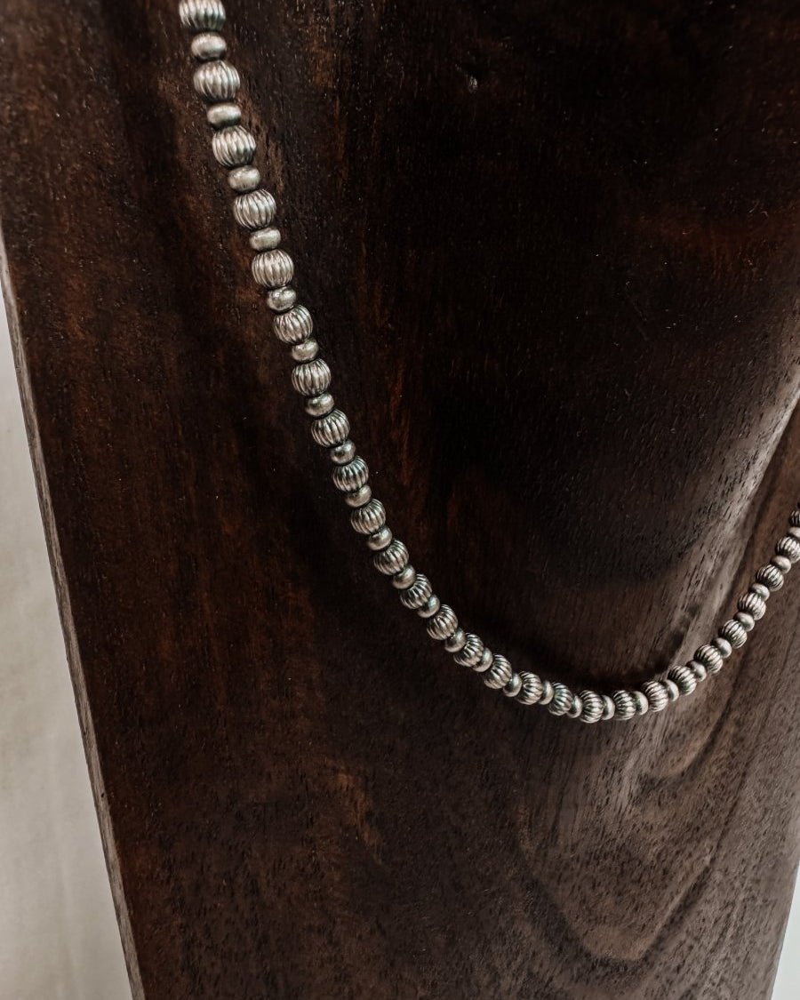 Wilson Textured Sterling Silver Pearl Necklace - Wooten's