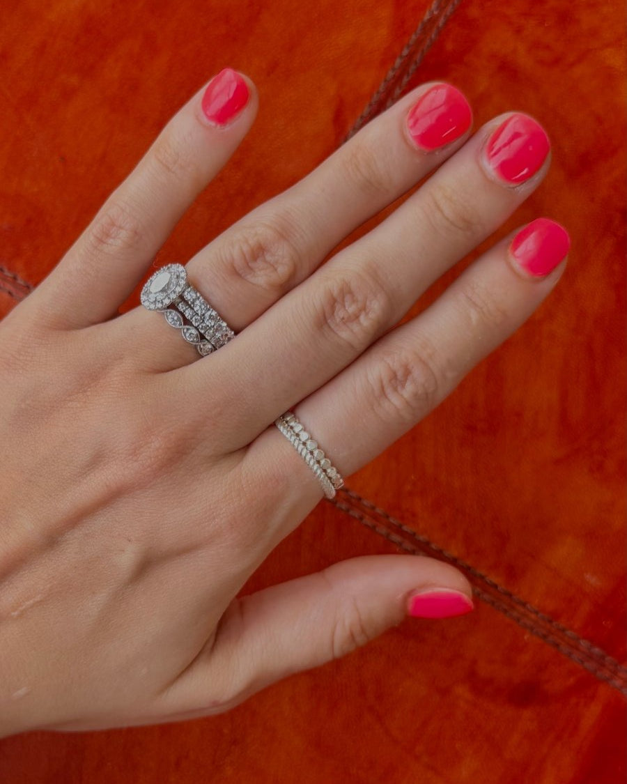 Wyarno Silver Twist Ring Band - Horseshoe J & Co.