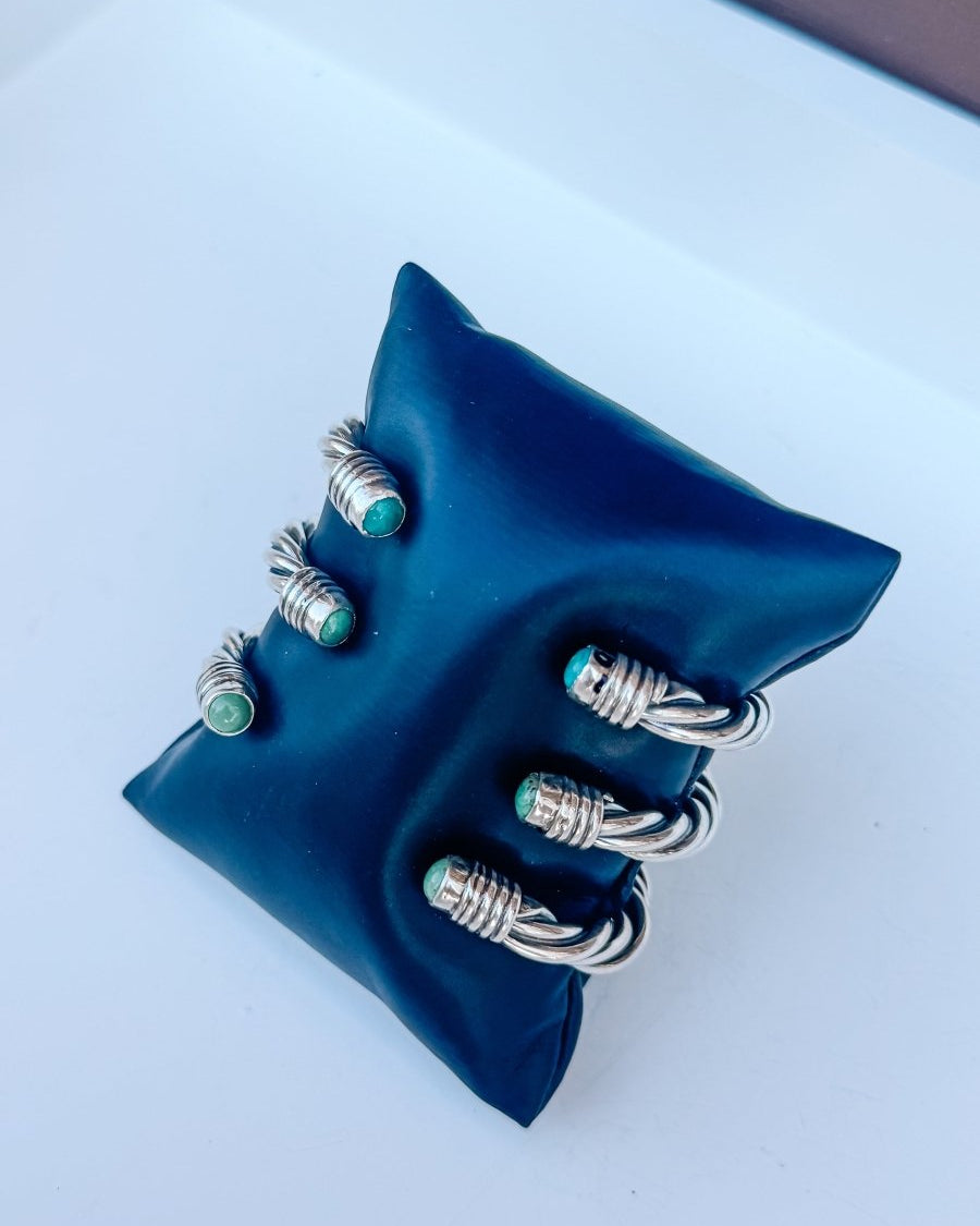 Wylie Turquoise Cable Cuff Bracelet - Horseshoe J & Co.