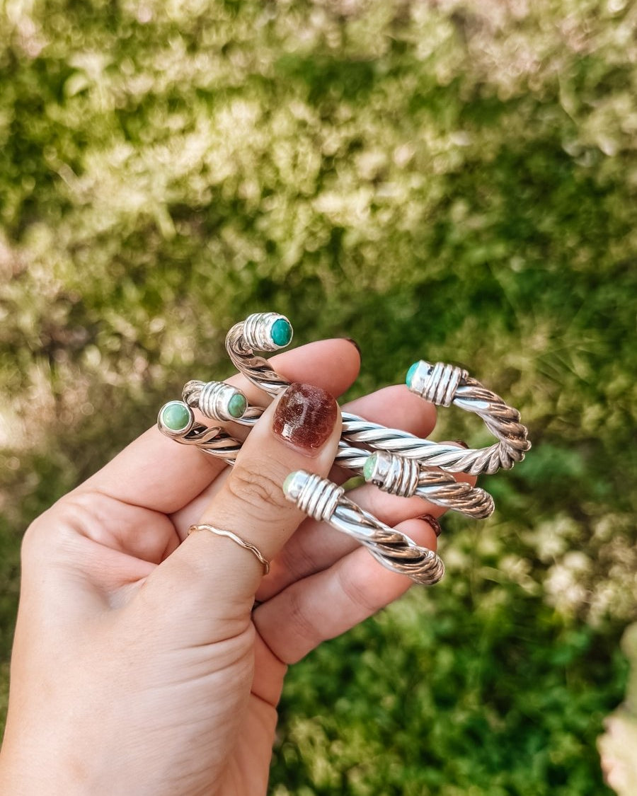 Wylie Turquoise Cable Cuff Bracelet - Horseshoe J & Co.