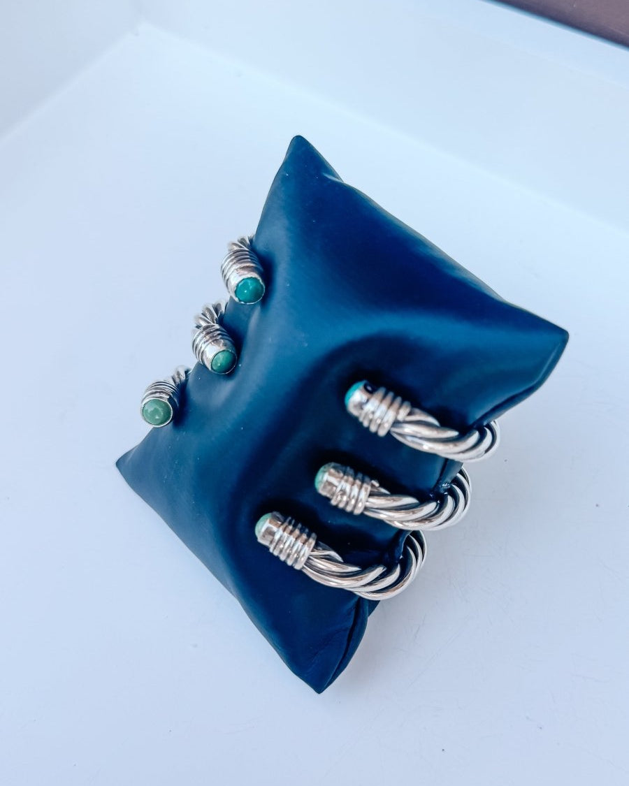 Wylie Turquoise Cable Cuff Bracelet - Horseshoe J & Co.
