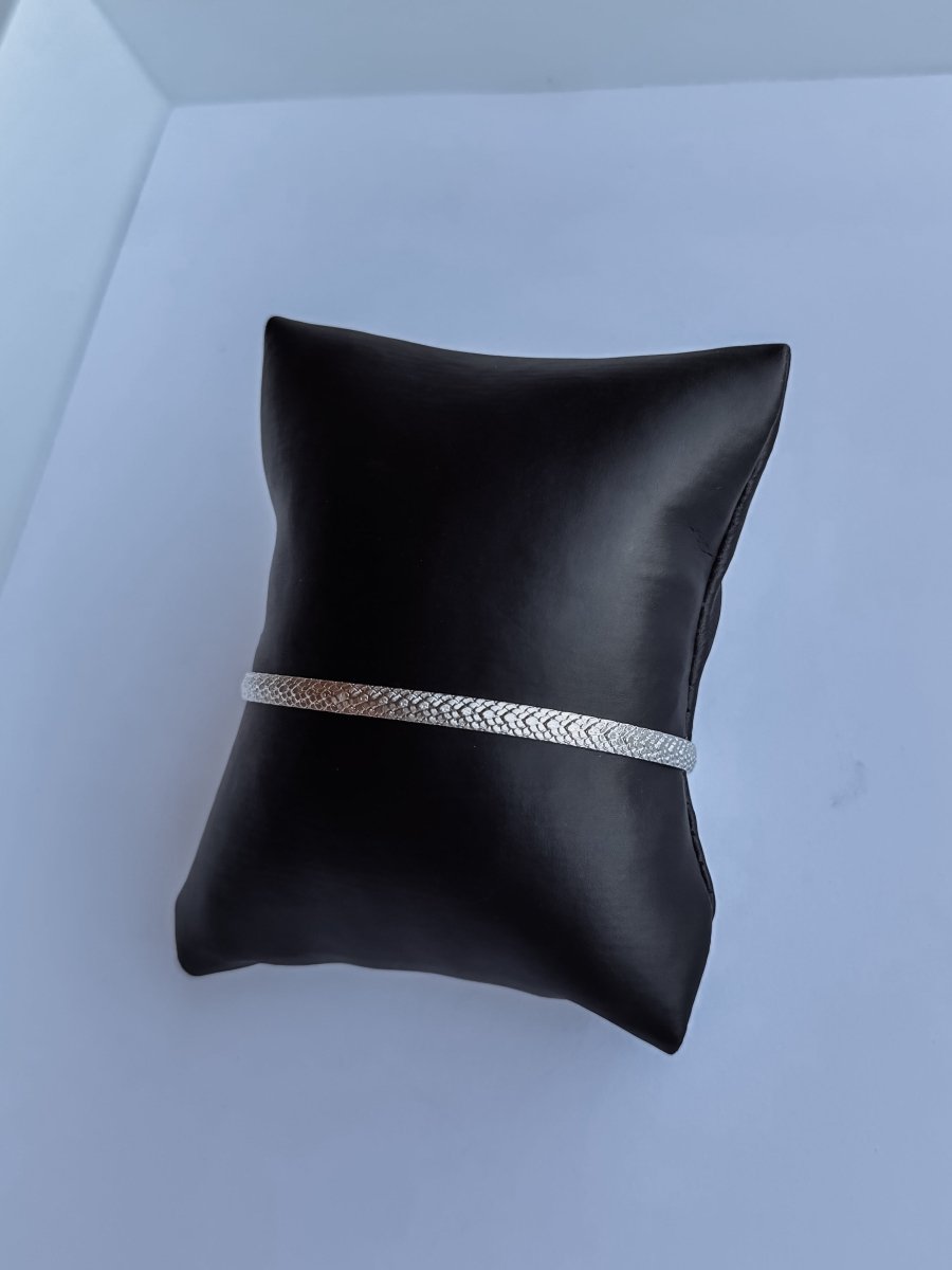 Yancey Silver Snake Patterned Cuff - Horseshoe J & Co.