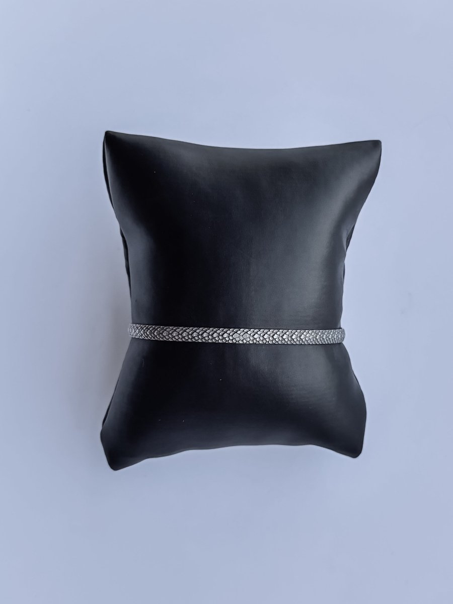 Yancey Silver Snake Patterned Cuff - Horseshoe J & Co.